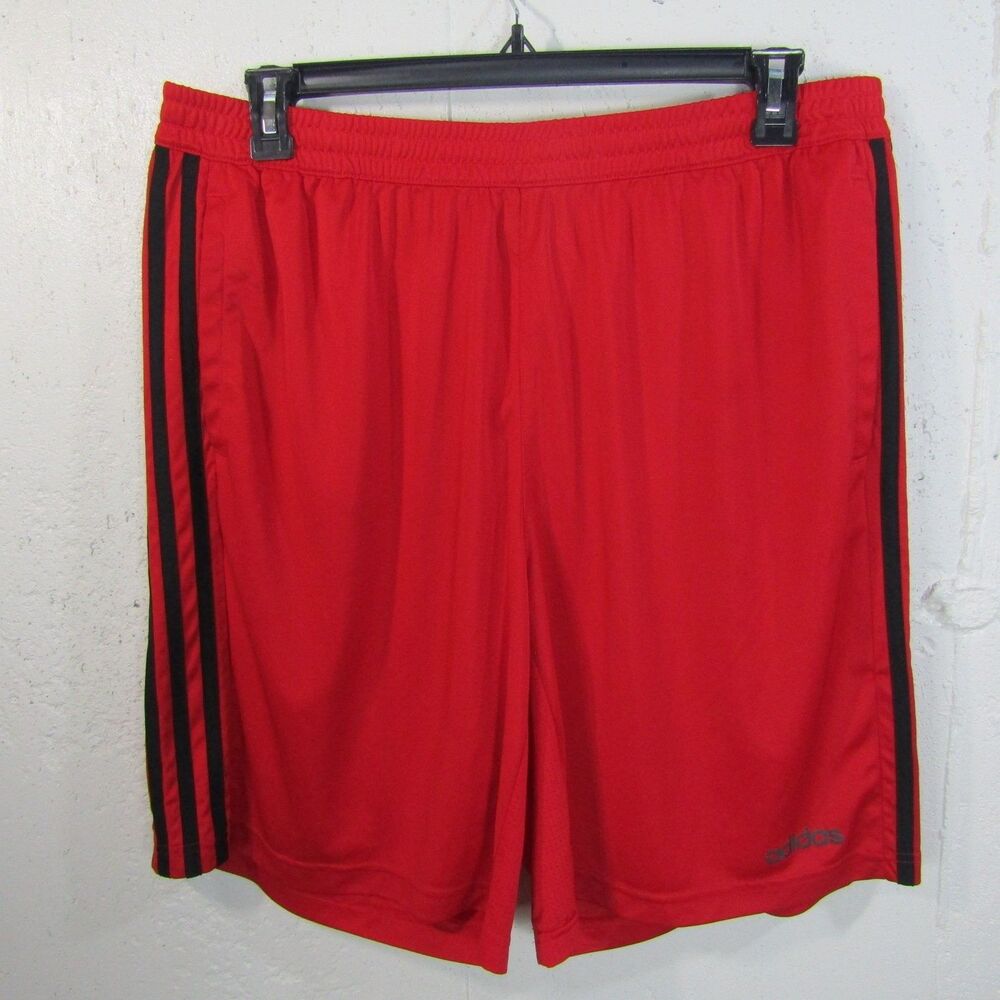 adidas Men's 2XL Red AEROREADY Climacool Athletic Gym Shorts with Pockets 10"